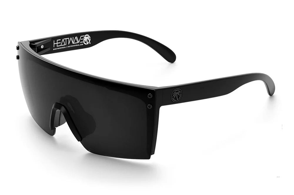 HEATWAVE® - Lazer Face Sunglasses: Black Frame Anti Fog Black Lens Z87