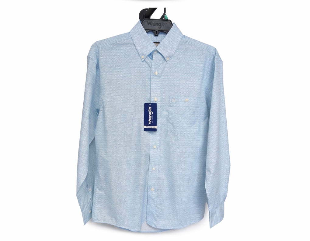 Wrangler® Classic Long Sleeve Shirt - Relaxed Fit - Blue