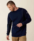 Ariat Men's FR AC Crew T-Shirt Navy Blue