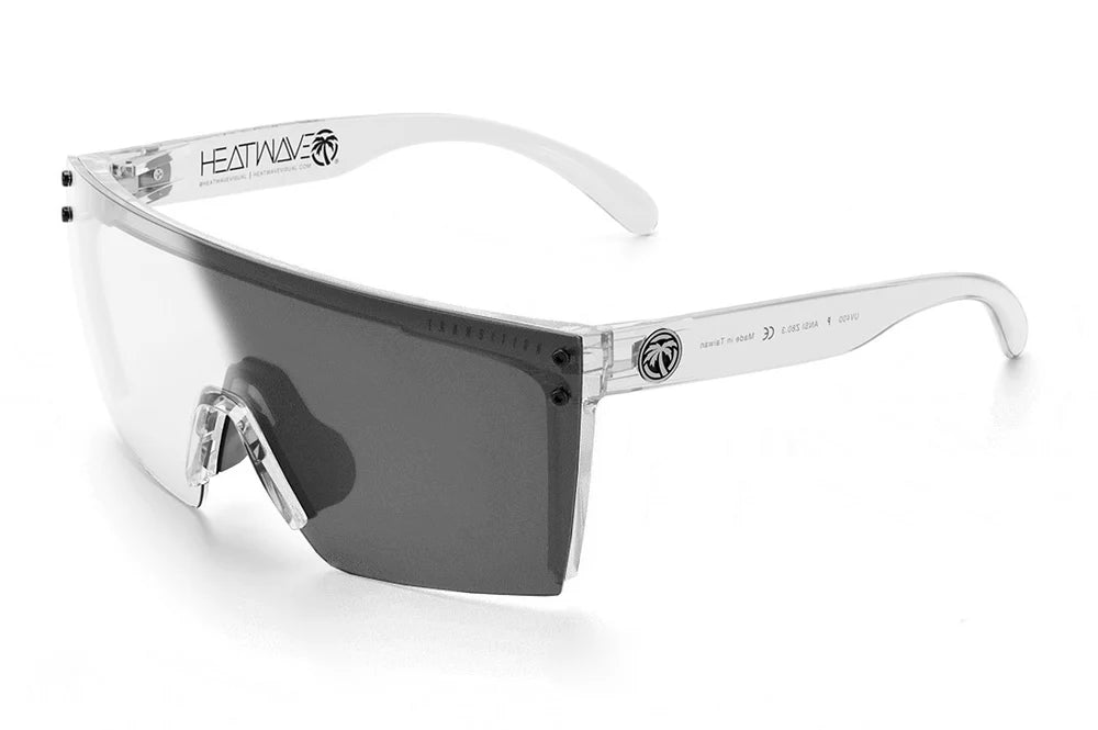 HEATWAVE® - Lazer Face Sunglasses: VAPOR CLEAR Frame Photochromic Lens Z87