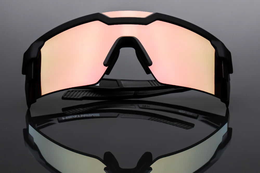 HEATWAVE® - Future Tech Sunglasses: Black Frame Rose Gold Z87+