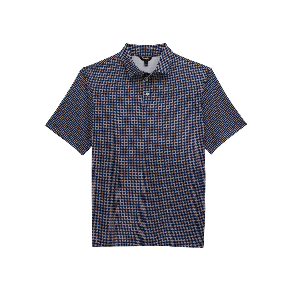 Wrangler® Performance Polo Shirt - Regular Fit - Blue Depths Dimond Geo