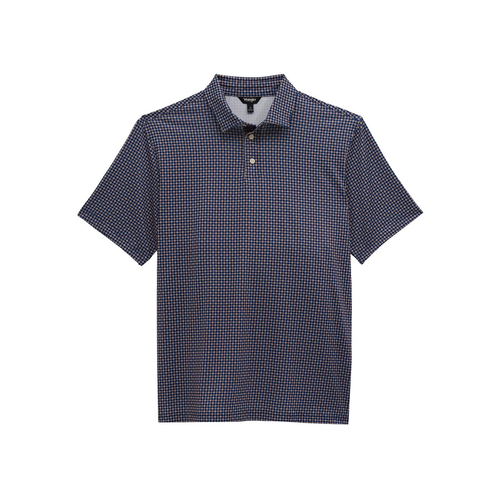 Wrangler® Performance Polo Shirt - Regular Fit - Blue Depths Dimond Geo