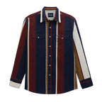Wrangler Vintage Inspired Brushpopper Long Sleeve Shirt - Classic Fit - Navy Multi
