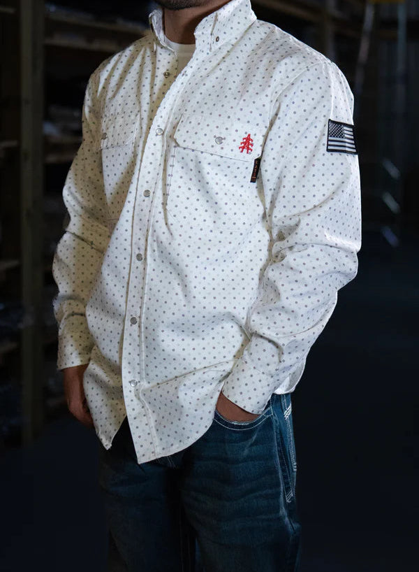 FR Pearl Snap Work Shirt - Phantom White